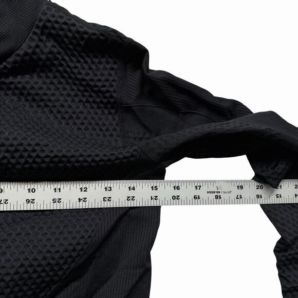 Zara Womens Black Textured Sweatshirt Jacket Sz M / L Thumbholes Fitted Compress - Picture 5 of 8